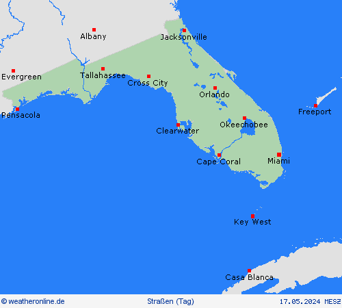 straßenwetter Florida Nordamerika Vorhersagekarten