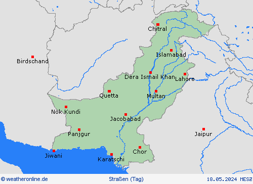 straßenwetter Pakistan Asien Vorhersagekarten