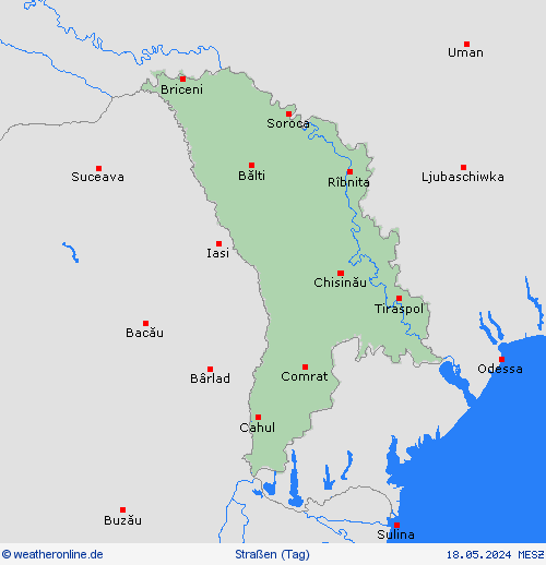 straßenwetter Moldawien Europa Vorhersagekarten
