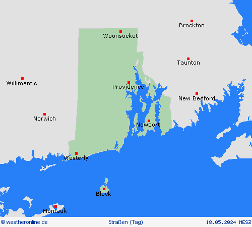 straßenwetter Rhode Island Nordamerika Vorhersagekarten