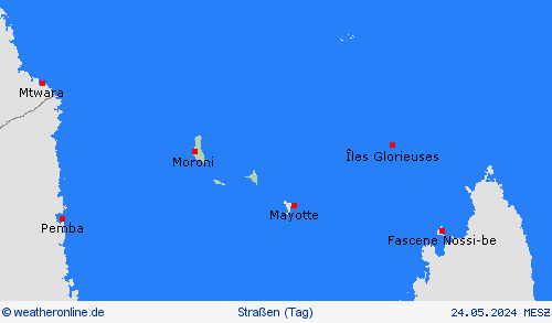 straßenwetter Komoren Afrika Vorhersagekarten