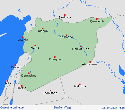 straßenwetter Syrien Asien Vorhersagekarten