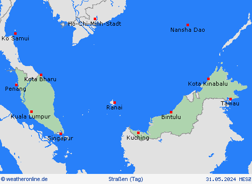 straßenwetter Malaysia Asien Vorhersagekarten