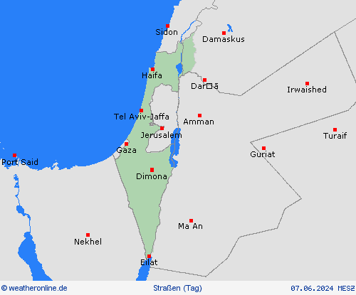 straßenwetter Israel Asien Vorhersagekarten