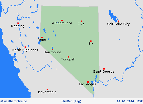 straßenwetter Nevada Nordamerika Vorhersagekarten