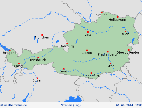 straßenwetter Österreich Europa Vorhersagekarten