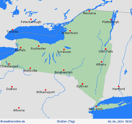 straßenwetter New York Nordamerika Vorhersagekarten