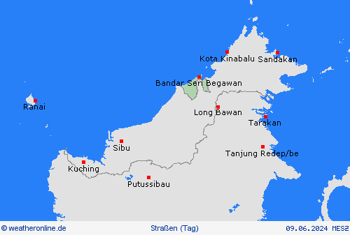 straßenwetter Brunei Asien Vorhersagekarten