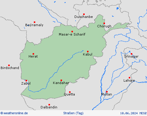 straßenwetter Afghanistan Asien Vorhersagekarten