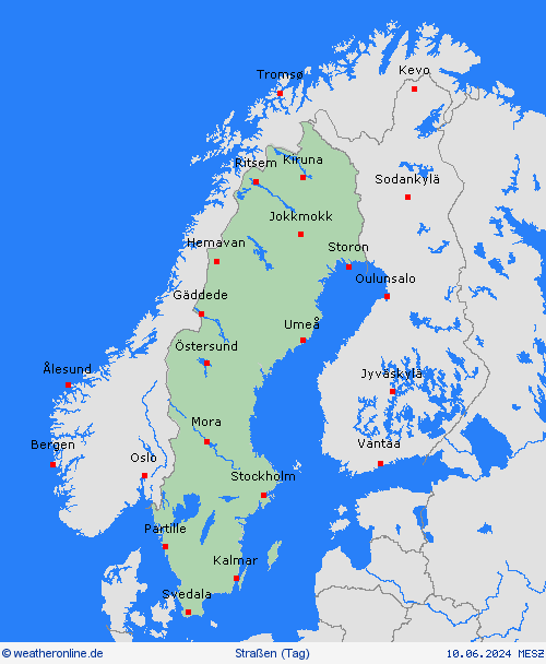 straßenwetter Schweden Europa Vorhersagekarten