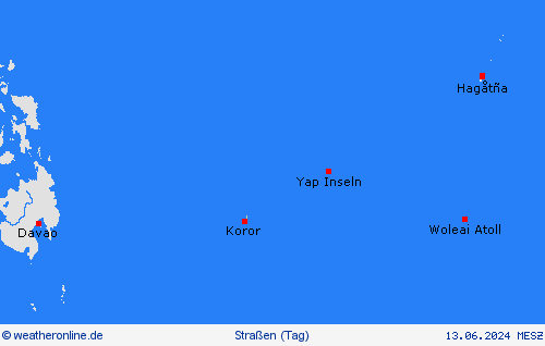 straßenwetter Palau Ozeanien Vorhersagekarten