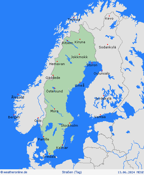 straßenwetter Schweden Europa Vorhersagekarten