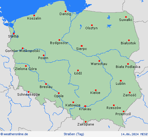 straßenwetter Polen Europa Vorhersagekarten