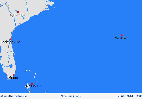 straßenwetter Bermuda Mittelamerika Vorhersagekarten