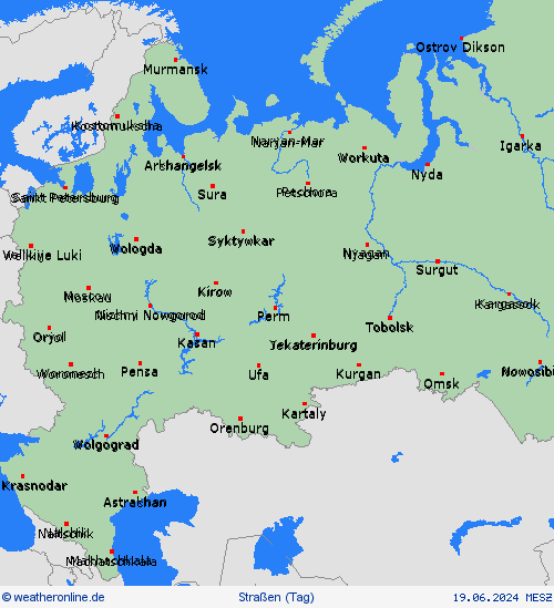 straßenwetter Russland Europa Vorhersagekarten