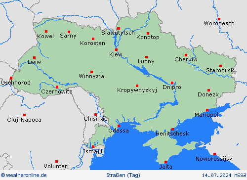 straßenwetter Ukraine Europa Vorhersagekarten