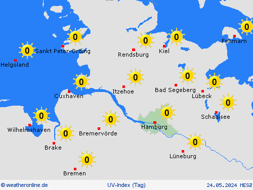 uv-index  Europa Vorhersagekarten