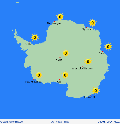 uv-index Antarktika Antarktika Vorhersagekarten