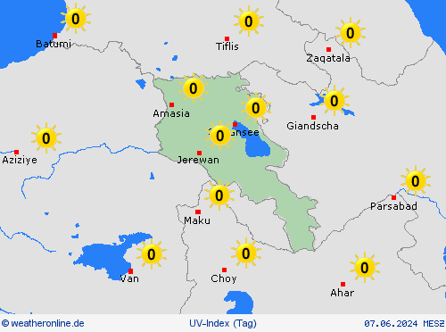 uv-index Armenien Asien Vorhersagekarten