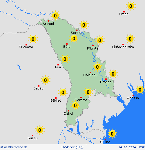 uv-index Moldawien Europa Vorhersagekarten