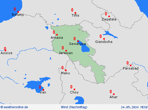 wind Armenien Asien Vorhersagekarten