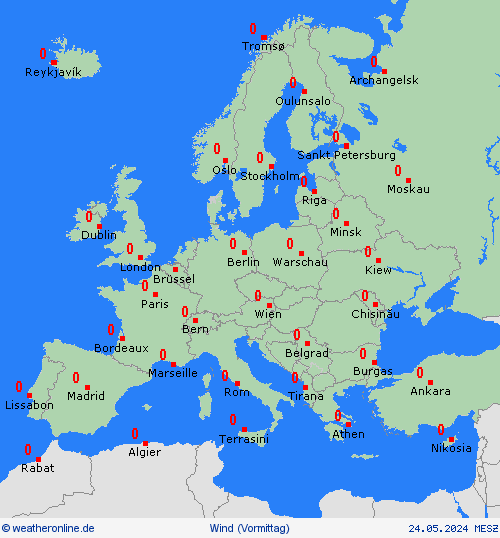 wind  Europa Vorhersagekarten