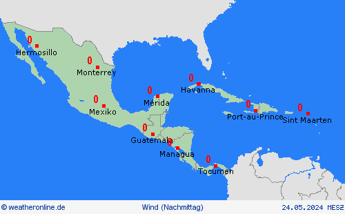 wind  Mittelamerika Vorhersagekarten