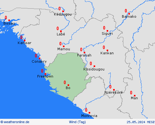 wind Sierra Leone Afrika Vorhersagekarten