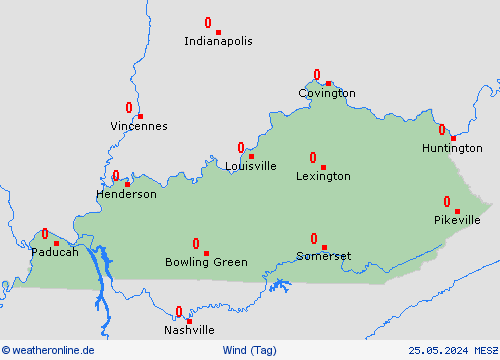 wind Kentucky Nordamerika Vorhersagekarten