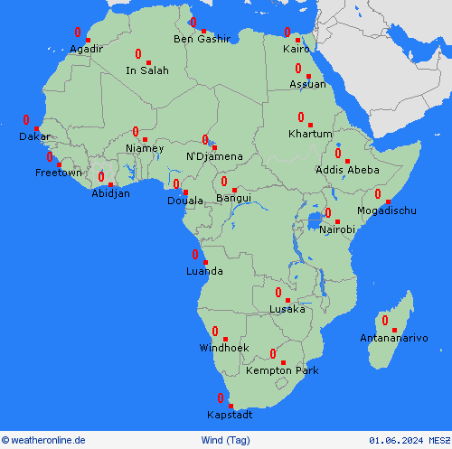 wind  Afrika Vorhersagekarten