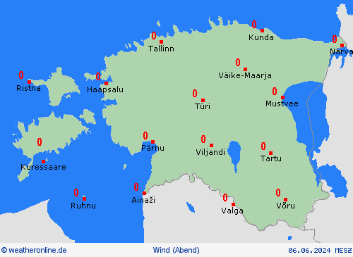 wind Estland Europa Vorhersagekarten