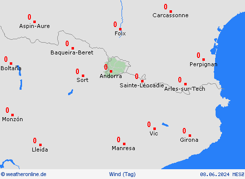 wind Andorra Europa Vorhersagekarten