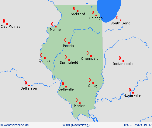 wind Illinois Nordamerika Vorhersagekarten