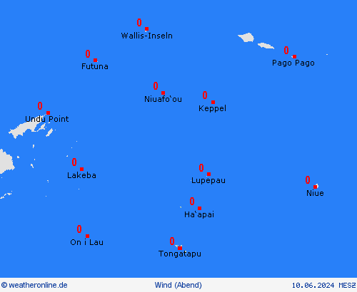 wind Tonga Ozeanien Vorhersagekarten