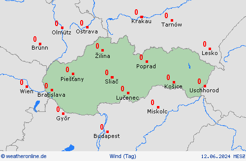 wind Slowakei Europa Vorhersagekarten