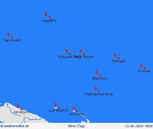 wind Mikronesien Ozeanien Vorhersagekarten