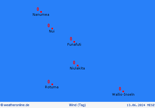 wind Tuvalu Ozeanien Vorhersagekarten