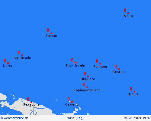 wind Wake Ozeanien Vorhersagekarten