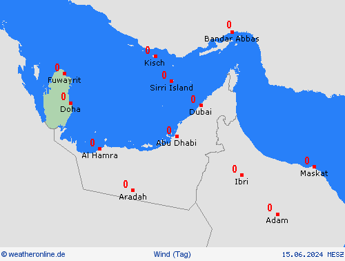 wind Katar Asien Vorhersagekarten