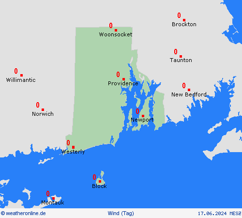 wind Rhode Island Nordamerika Vorhersagekarten