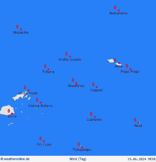 wind Wallis und Futuna Ozeanien Vorhersagekarten