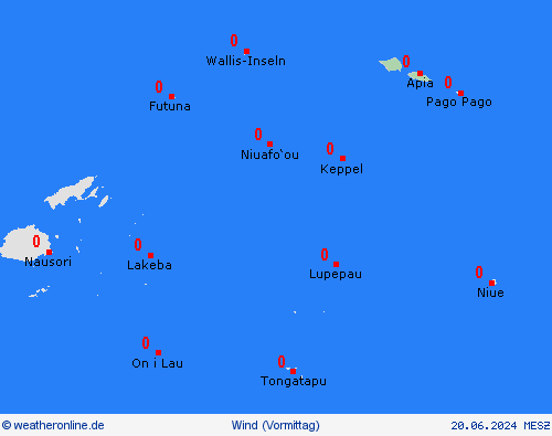 wind Samoa Ozeanien Vorhersagekarten