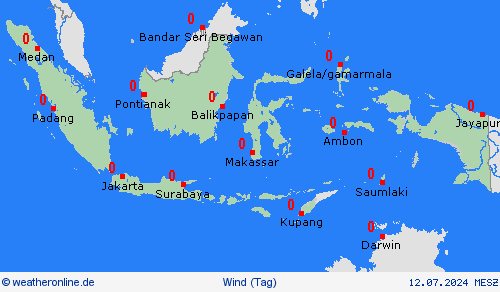 wind Indonesien Ozeanien Vorhersagekarten